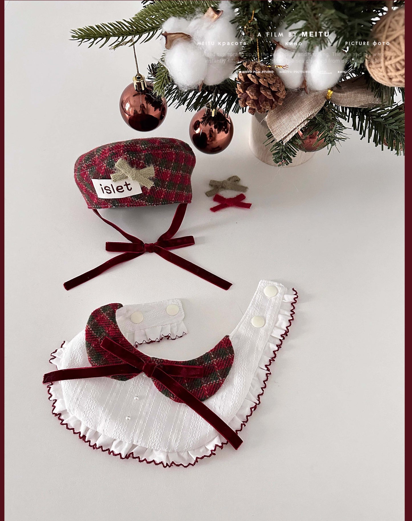 【islet】 Christmas Pet Collar & Bandana Set - F