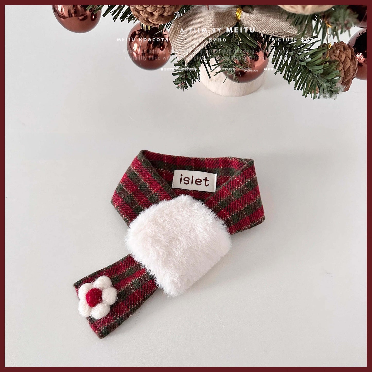 【islet】 Christmas Pet Collar & Bandana Set - F