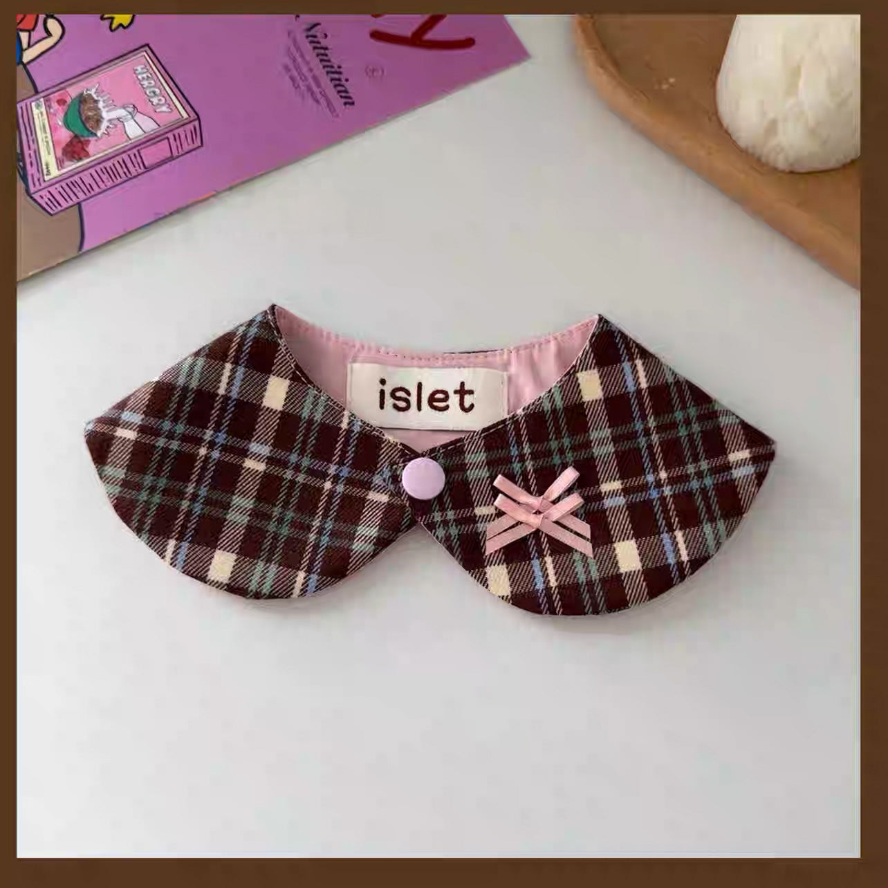 【islet】Plaid Pet Collar Bib & Tie