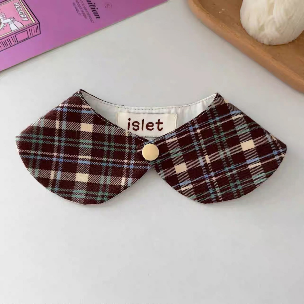 【islet】Plaid Pet Collar Bib & Tie