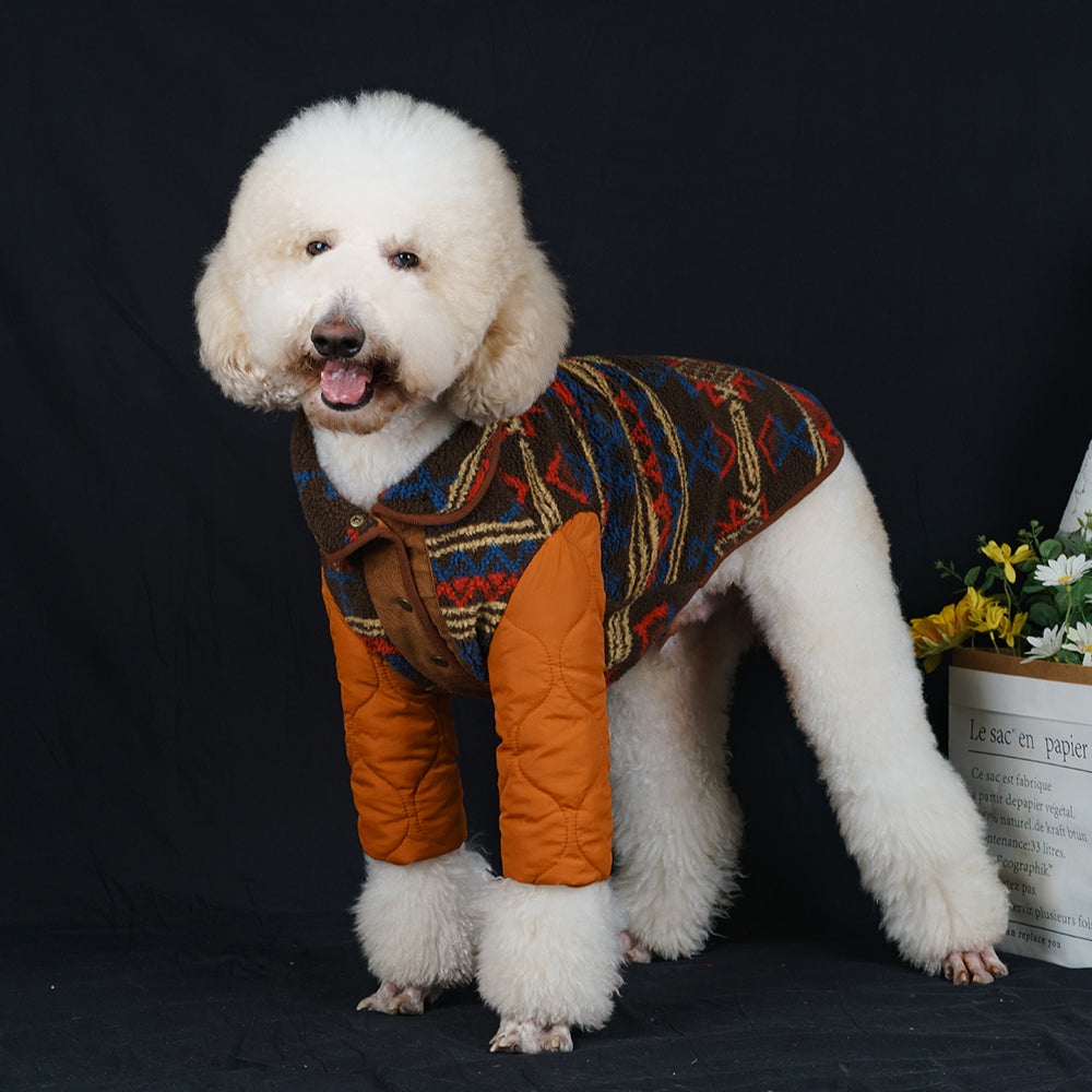 【FUNKYPET】 Ethnic Style Warm Dog Coat for Large Breeds