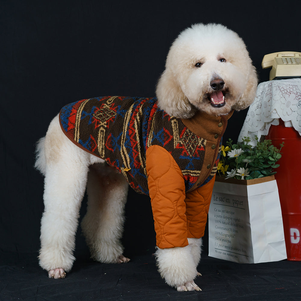 【FUNKYPET】 Ethnic Style Warm Dog Coat for Large Breeds