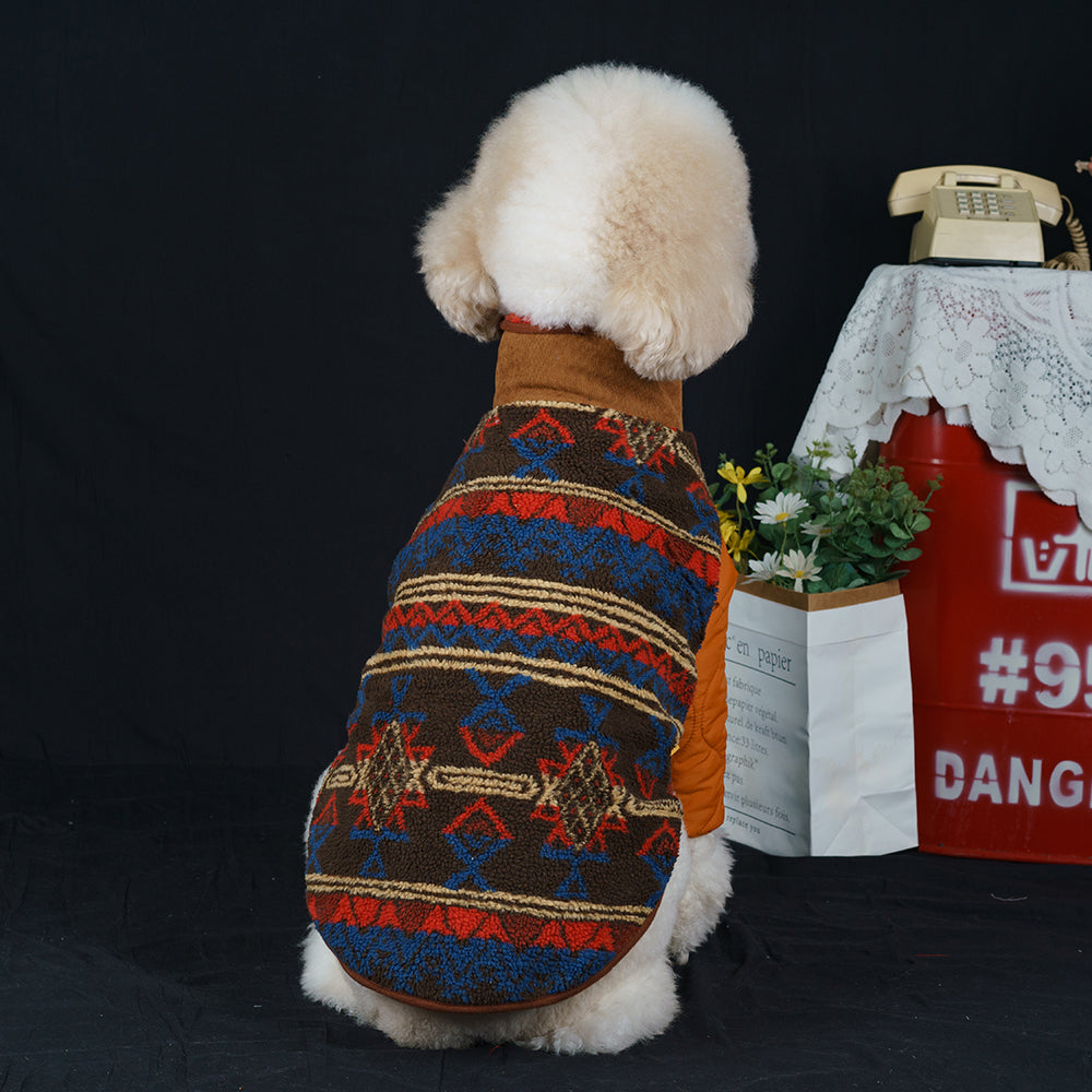 【FUNKYPET】 Ethnic Style Warm Dog Coat for Large Breeds