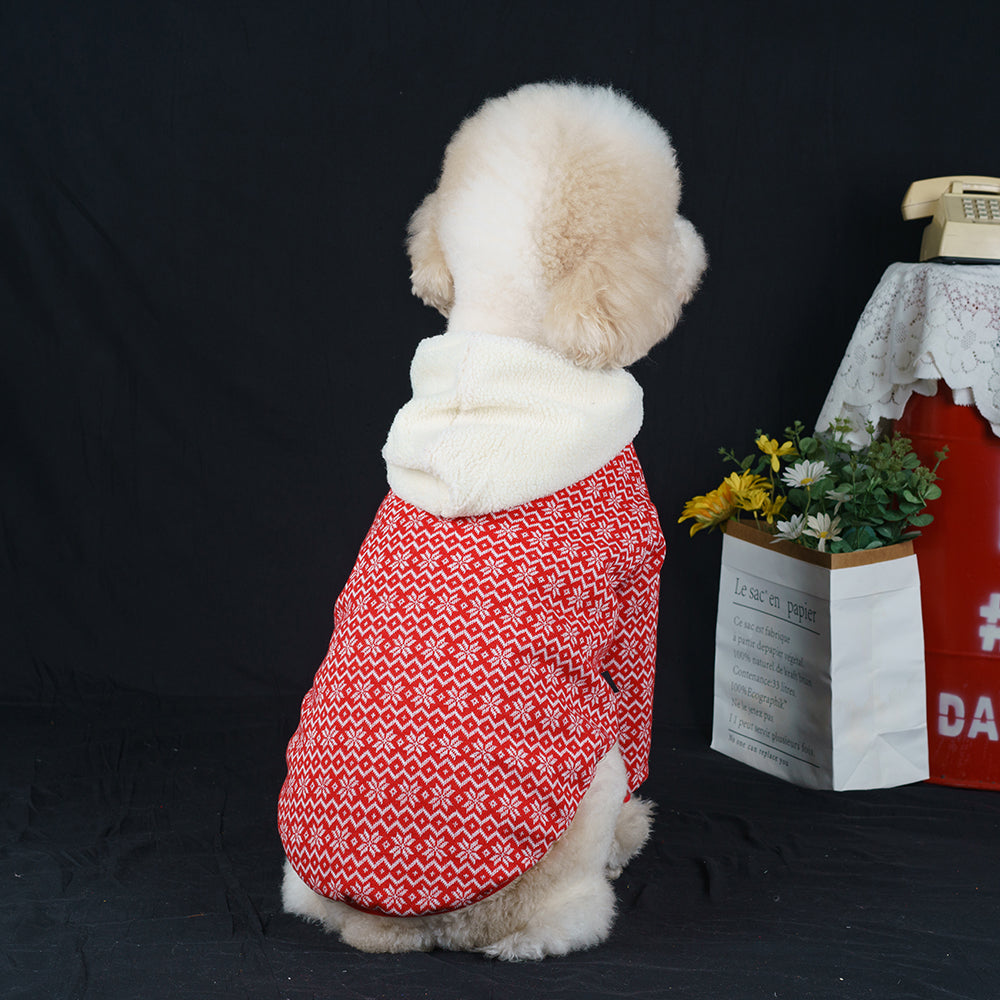 【FUNKYPET】 Red Hooded Dog Coat