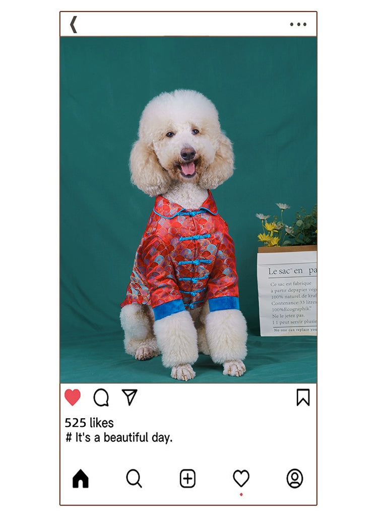 【FUNKYPET】 Chinese Style Dog Tang Suit for Large Dogs
