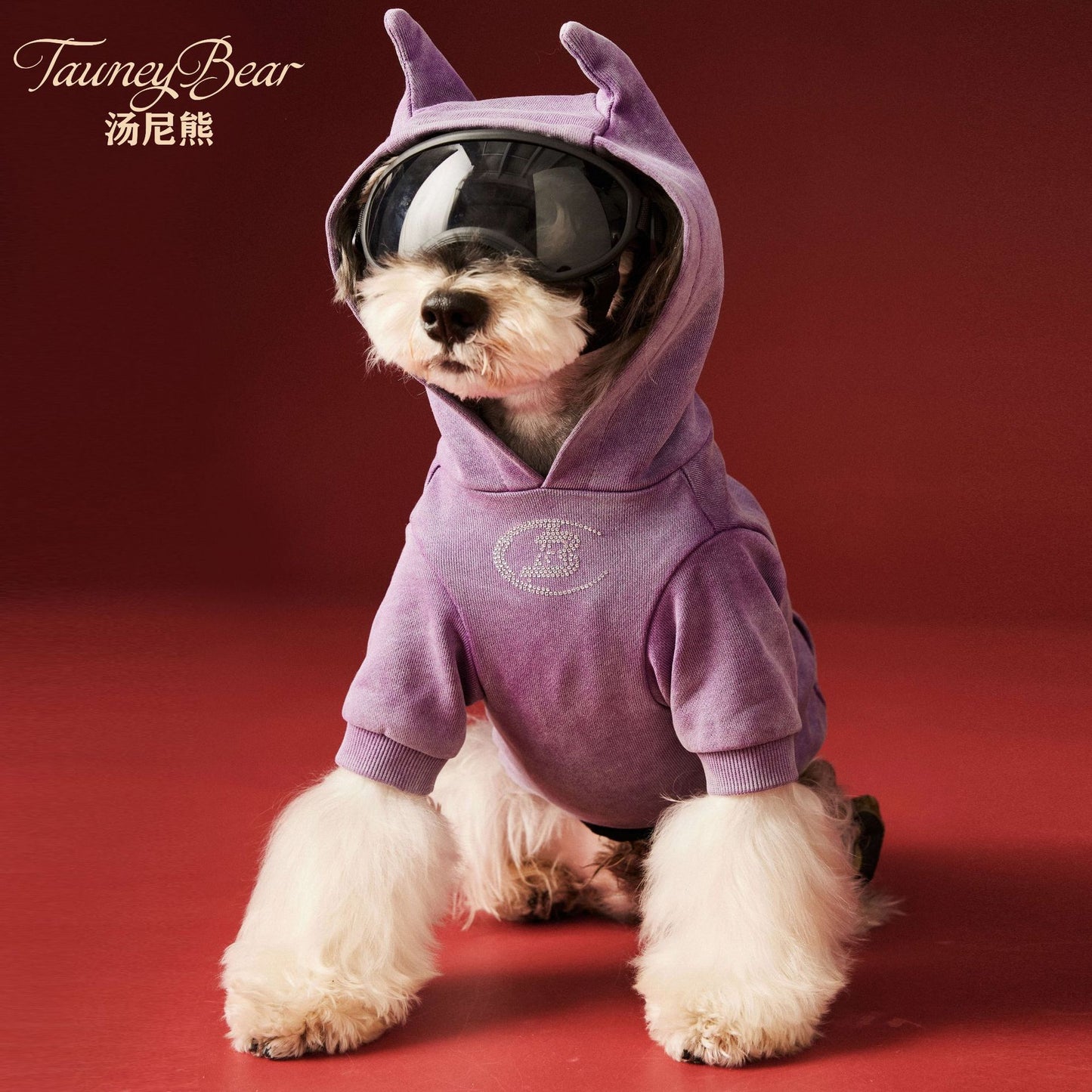 【TawneyBear】 Washed Vintage Sweatshirt with Rhinestone Horns