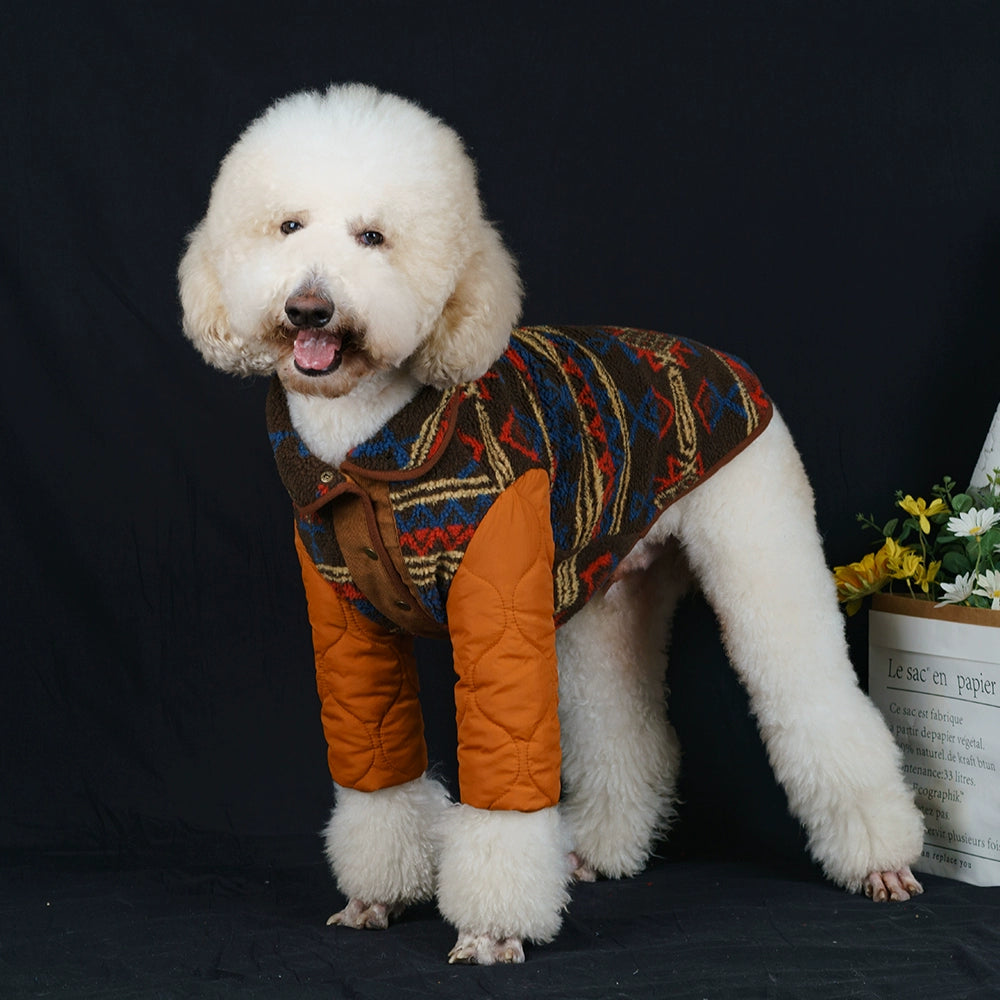 【FUNKYPET】 Ethnic Style Warm Dog Coat for Large Breeds