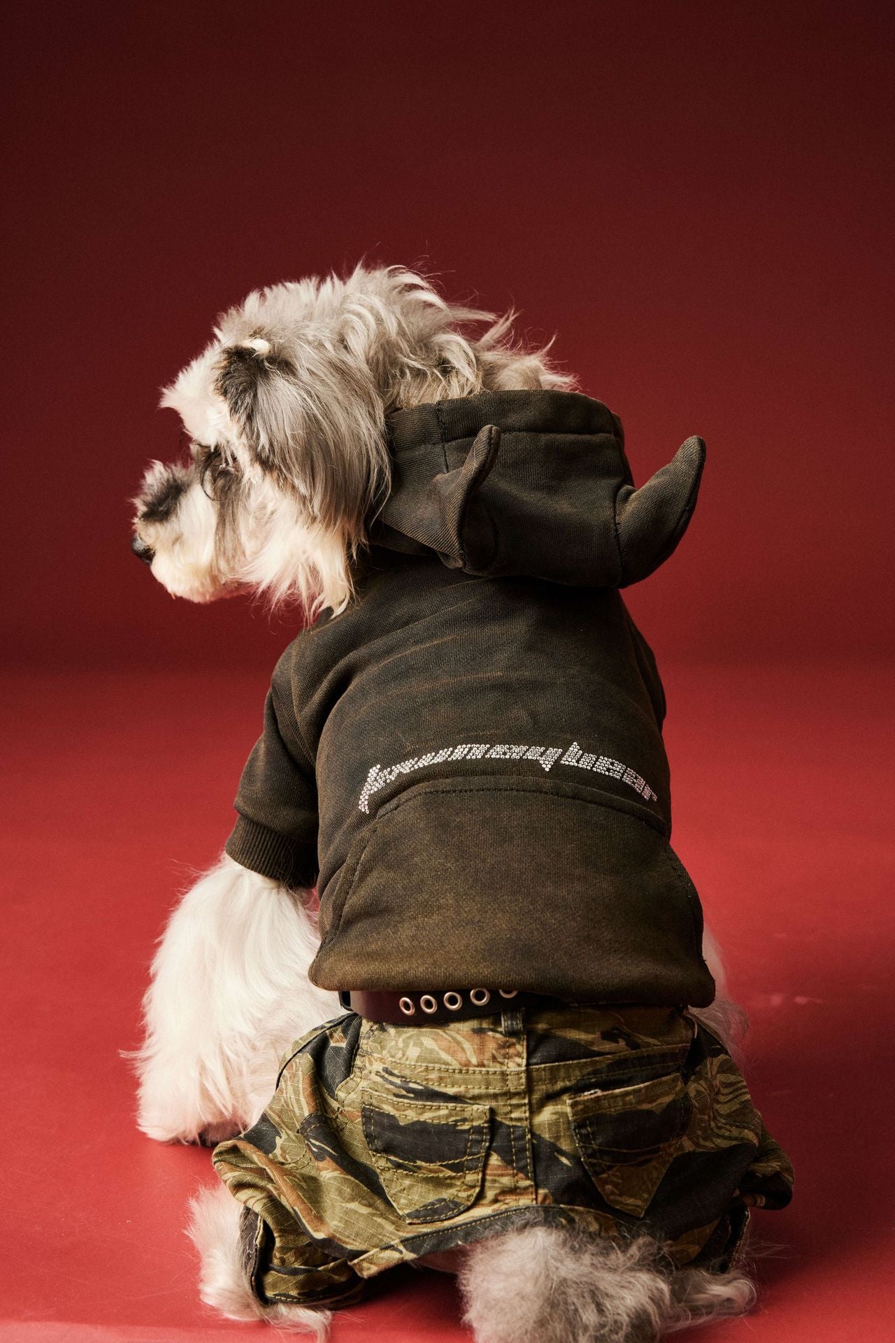 【TawneyBear】 Washed Vintage Sweatshirt with Rhinestone Horns
