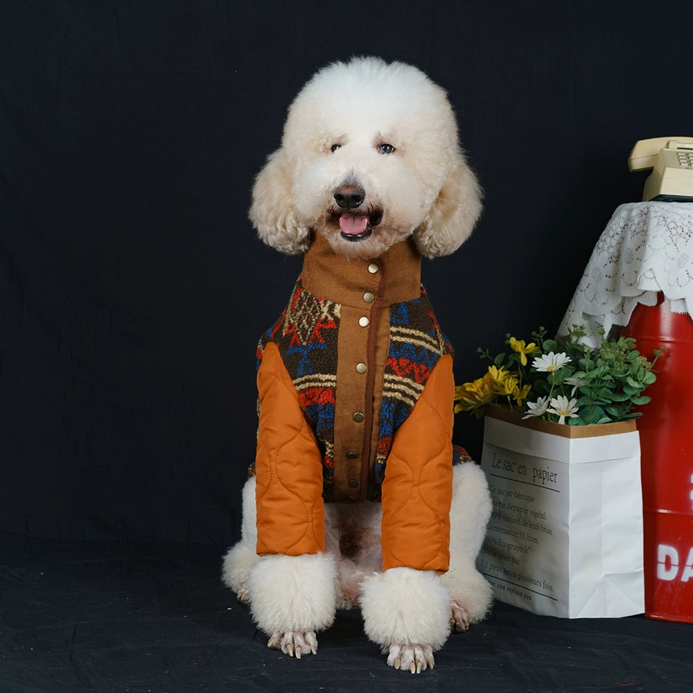 【FUNKYPET】 Ethnic Style Warm Dog Coat for Large Breeds
