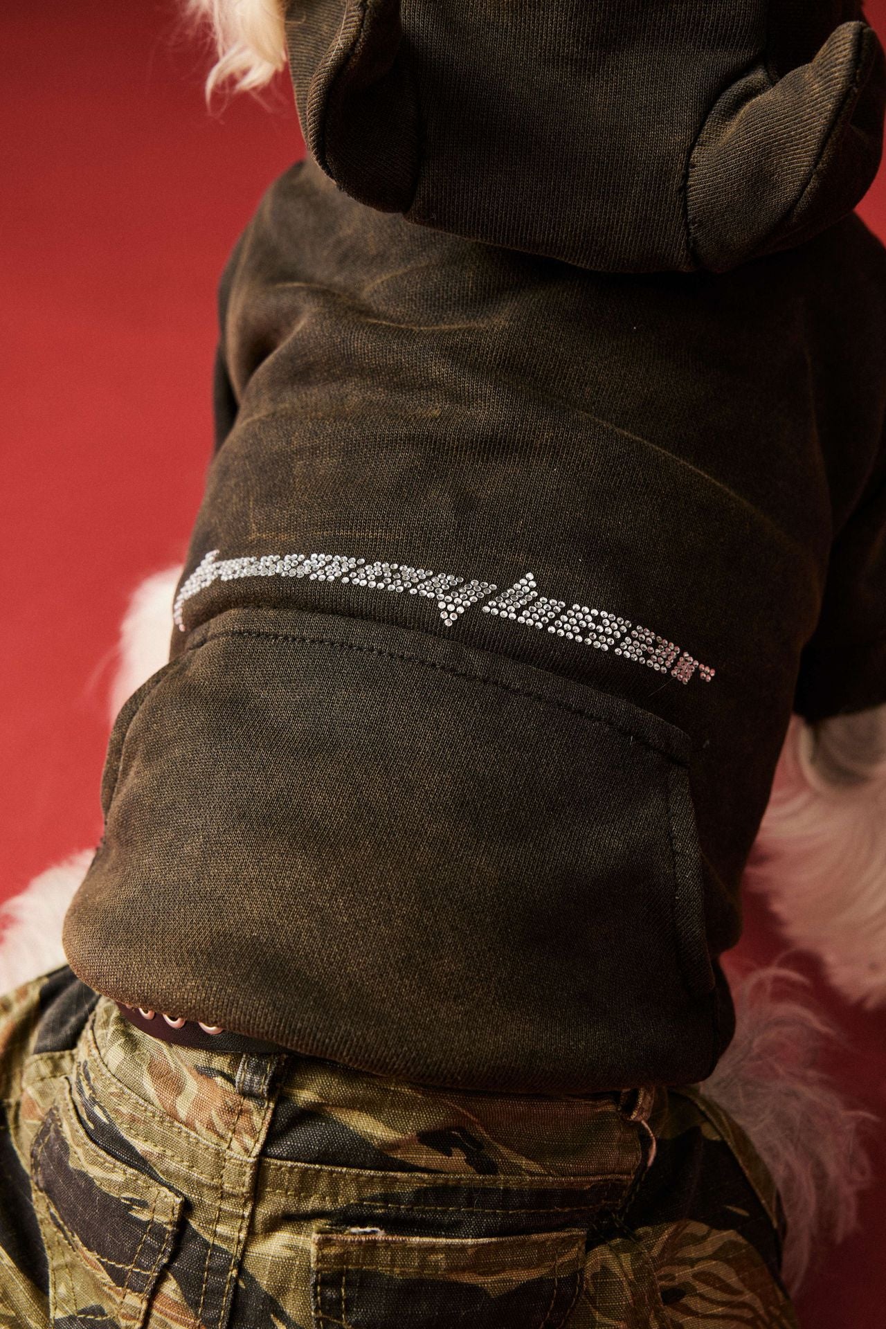 【TawneyBear】 Washed Vintage Sweatshirt with Rhinestone Horns