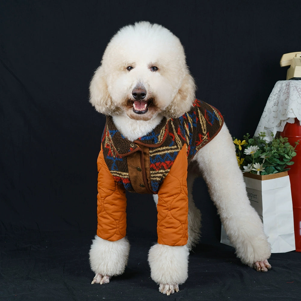 【FUNKYPET】 Ethnic Style Warm Dog Coat for Large Breeds