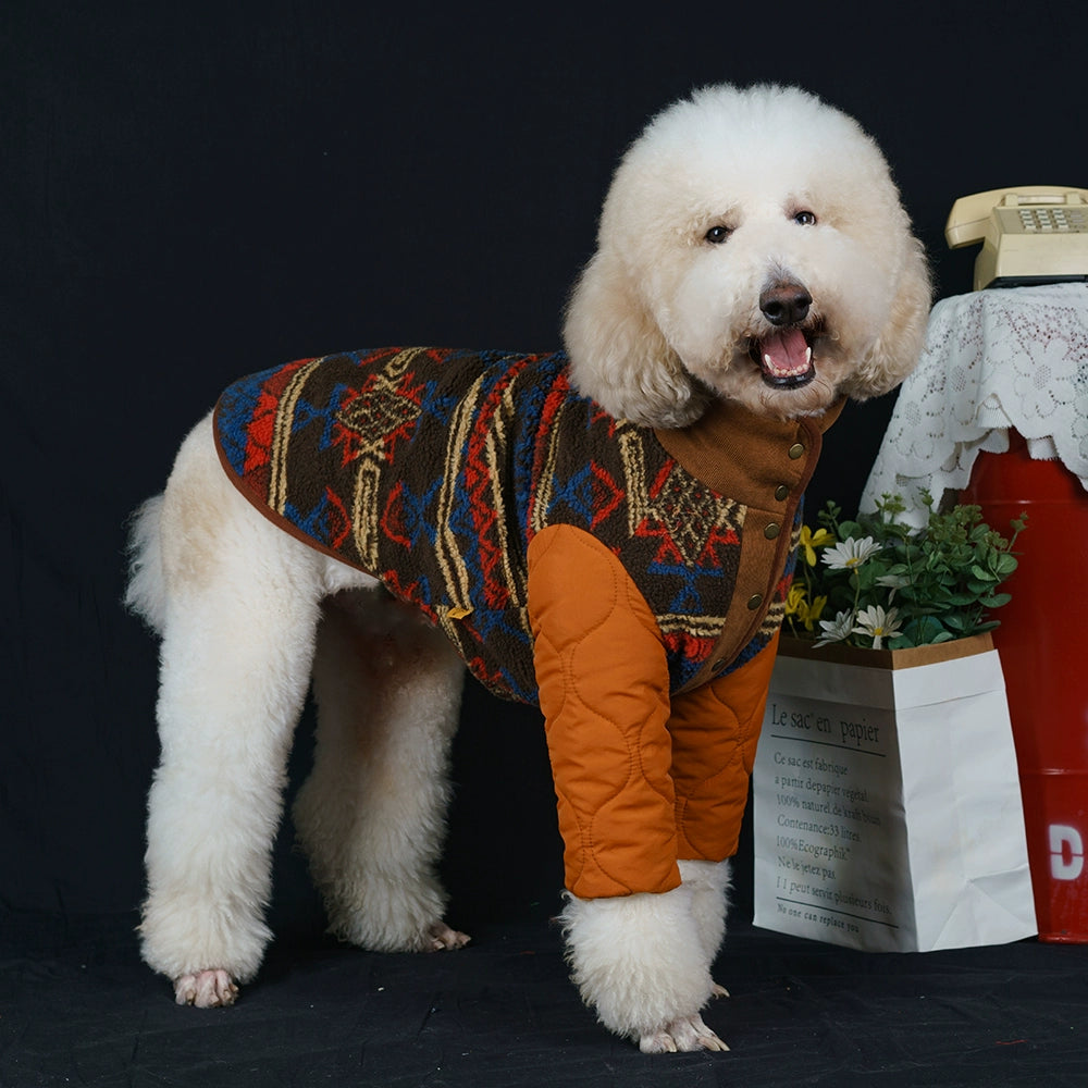 【FUNKYPET】 Ethnic Style Warm Dog Coat for Large Breeds