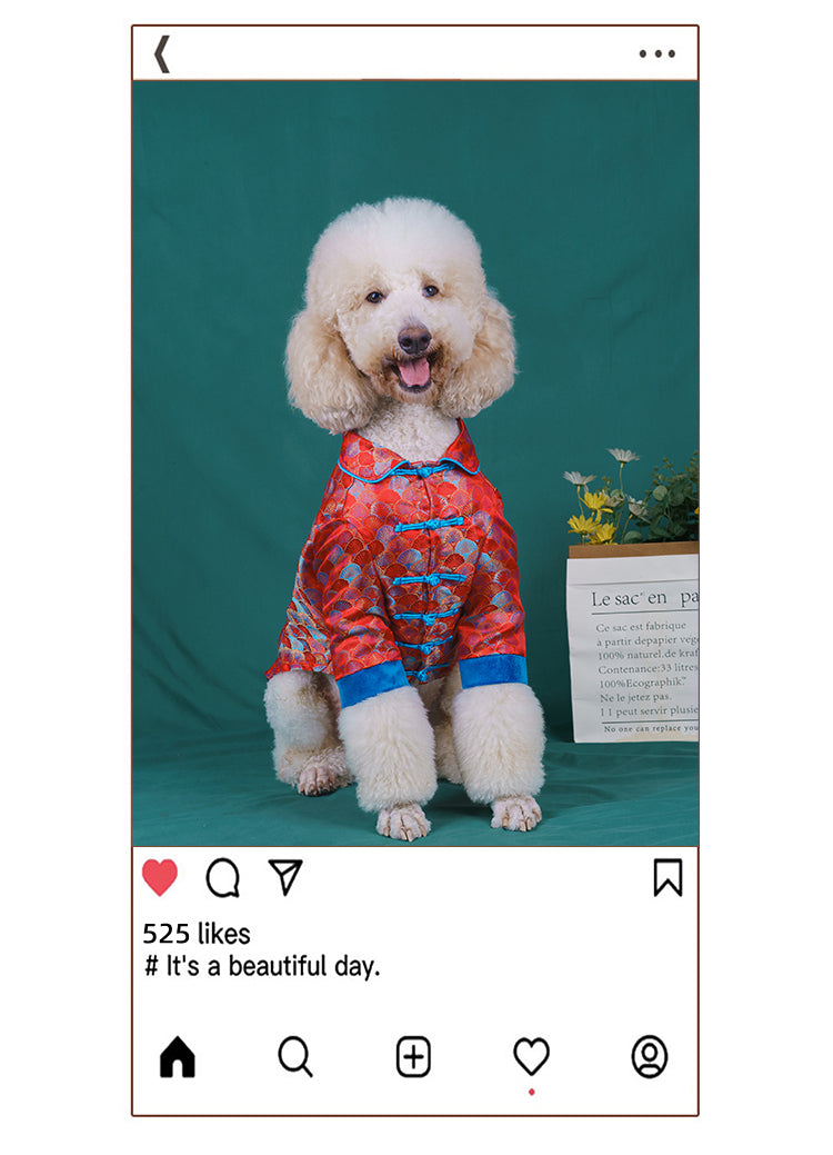 【FUNKYPET】 Chinese Style Dog Tang Suit for Large Dogs
