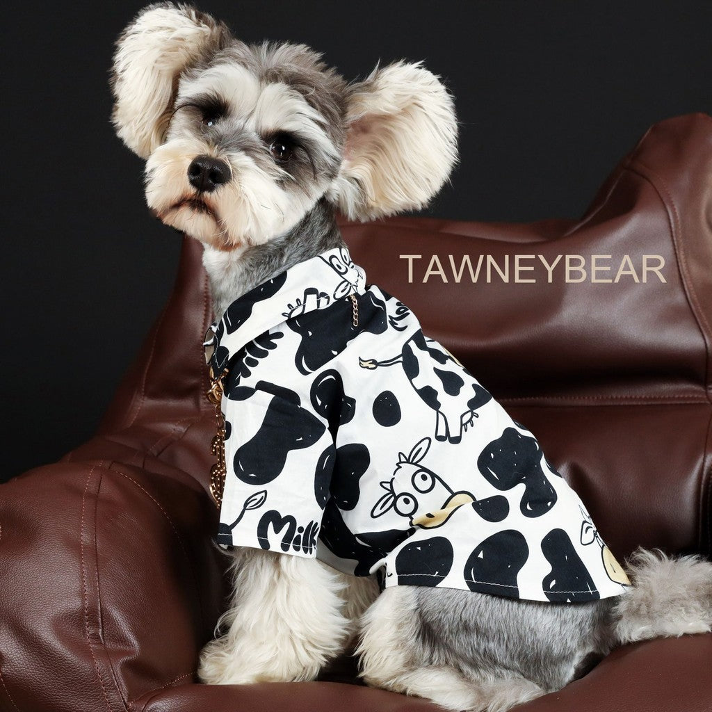 【TawneyBear】 Vacation Cow Pattern Shirt