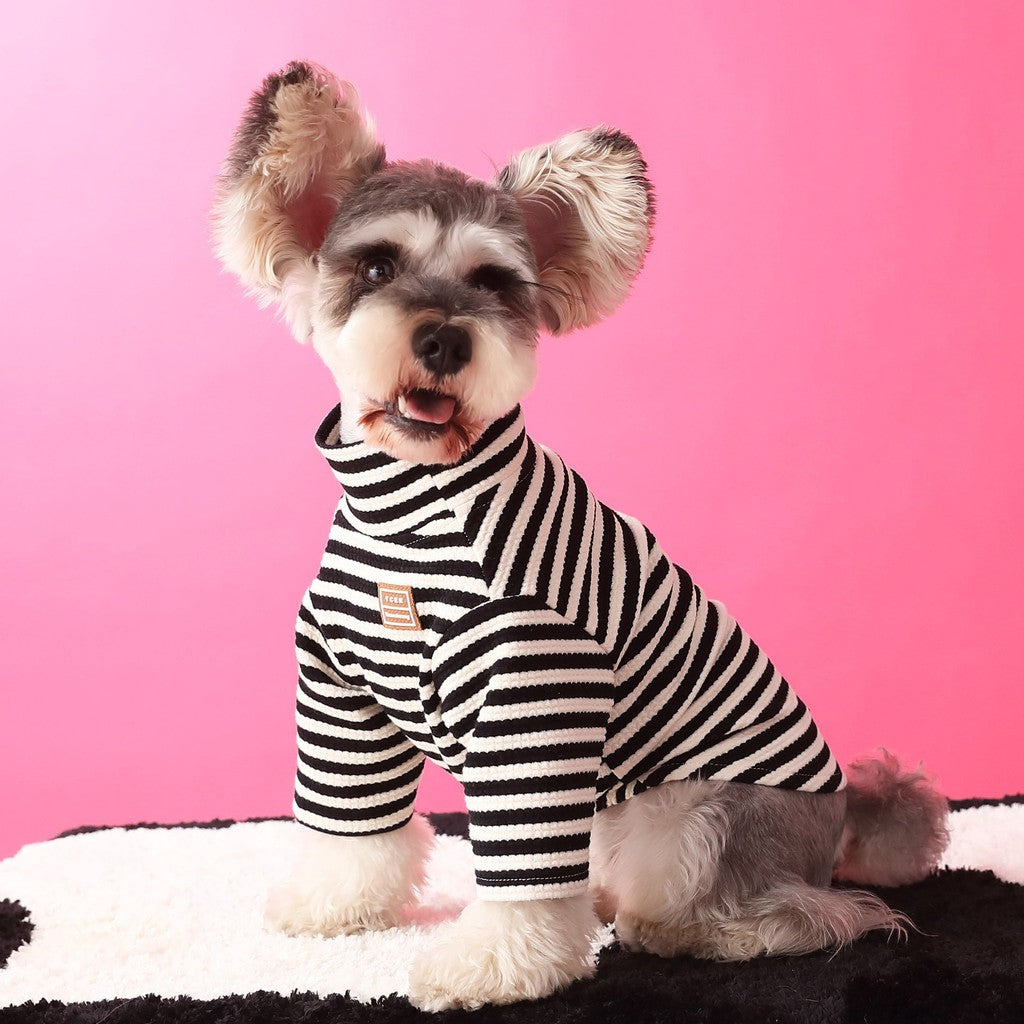 【TawneyBear】 Striped Turtleneck T-Shirt