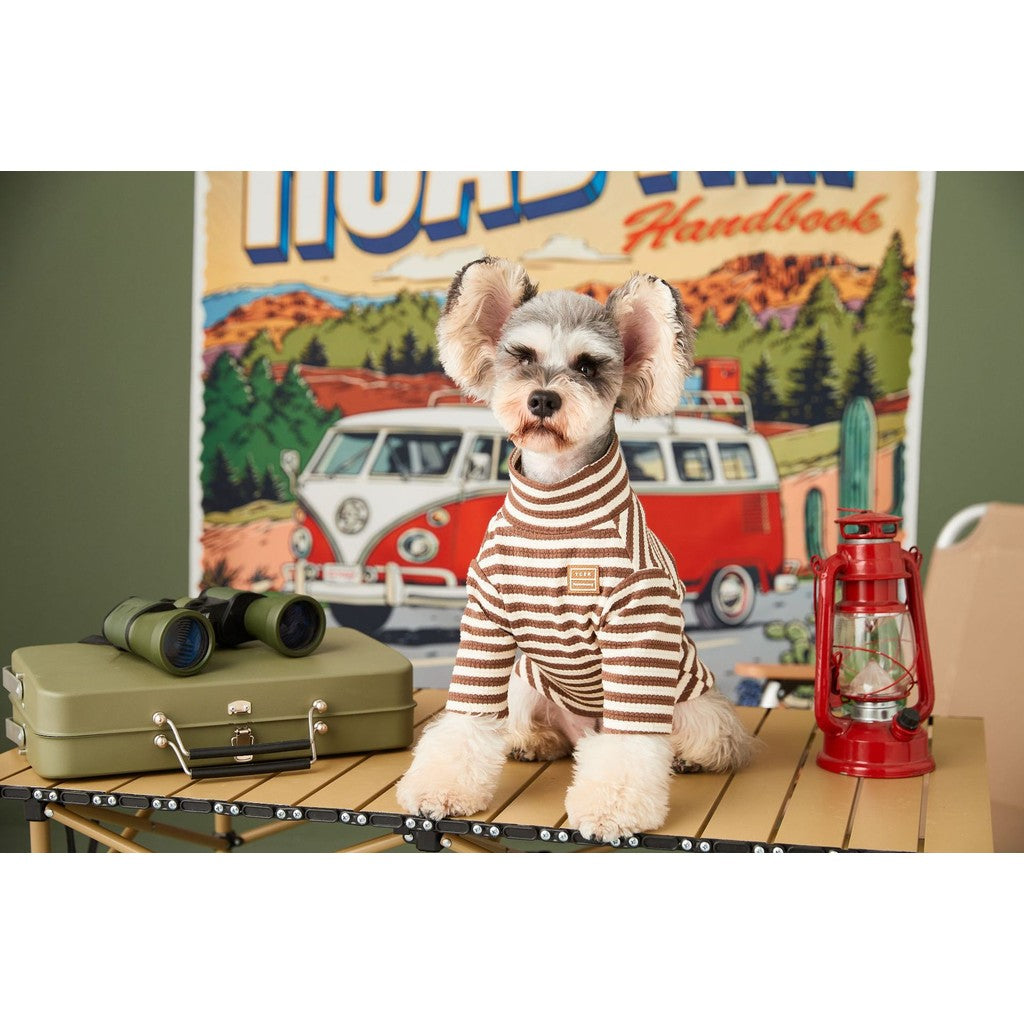 【TawneyBear】 Striped Turtleneck T-Shirt