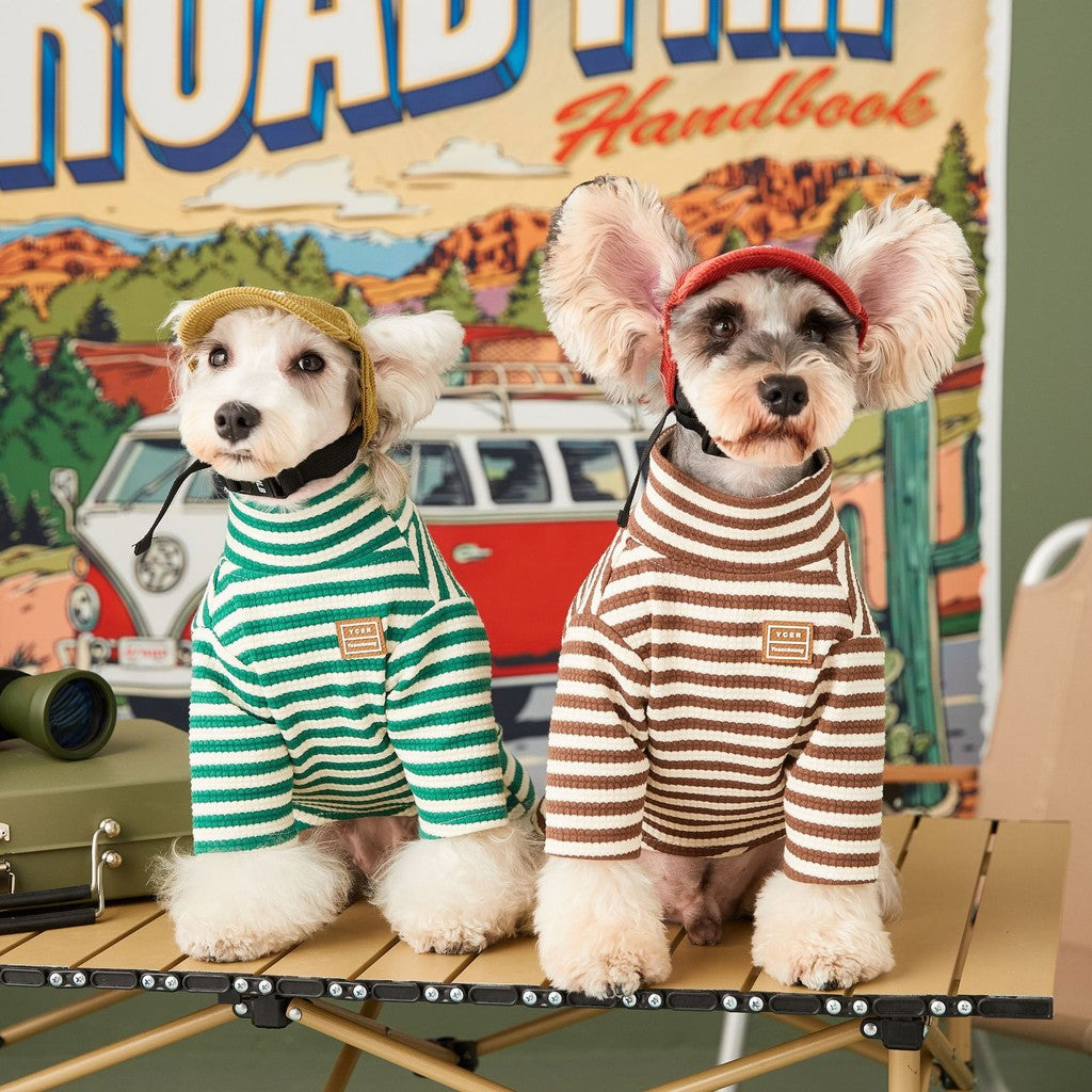 【TawneyBear】 Striped Turtleneck T-Shirt