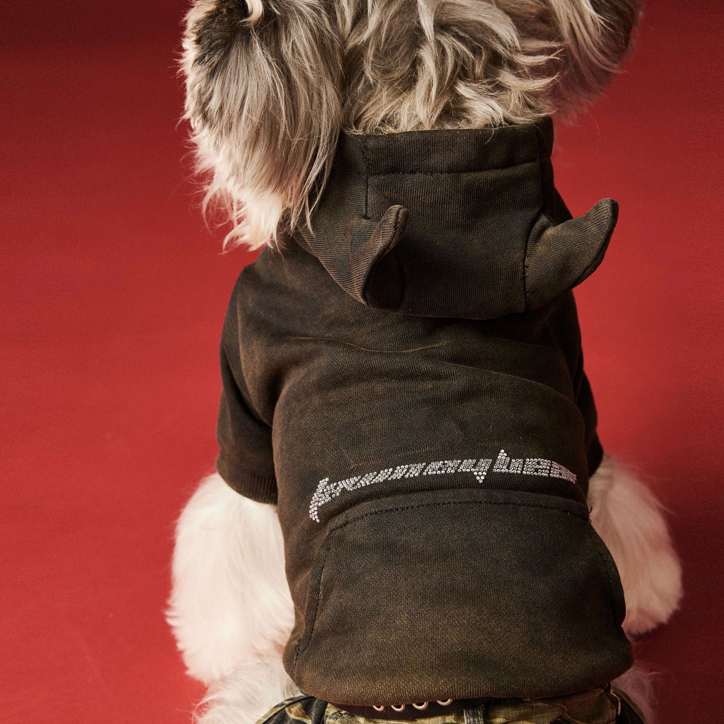 【TawneyBear】 Washed Vintage Sweatshirt with Rhinestone Horns