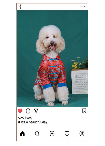 【FUNKYPET】 Chinese Style Dog Tang Suit for Large Dogs