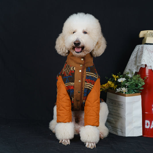 【FUNKYPET】 Ethnic Style Warm Dog Coat for Large Breeds